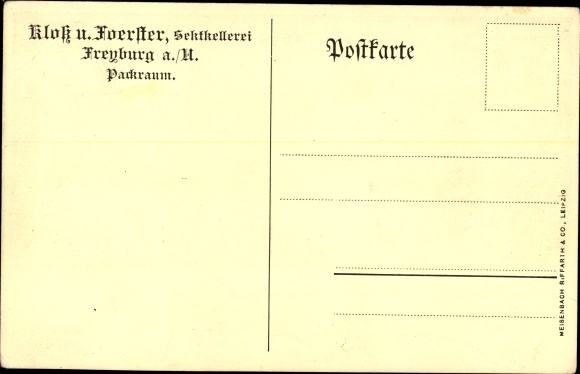 Postcard Freyburg an der Unstrut, sparkling wine Kloß and Förster, packing room, workers