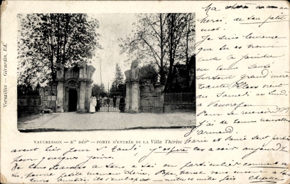 Ak Vaucresson Hauts de Seine, Porte d'Entree de la Villa Therese