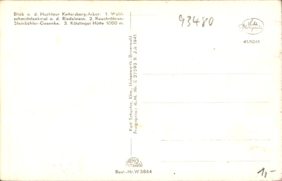 Postcard Hohenwarth Upper Palatinate Bavaria, general view, Keitersberg