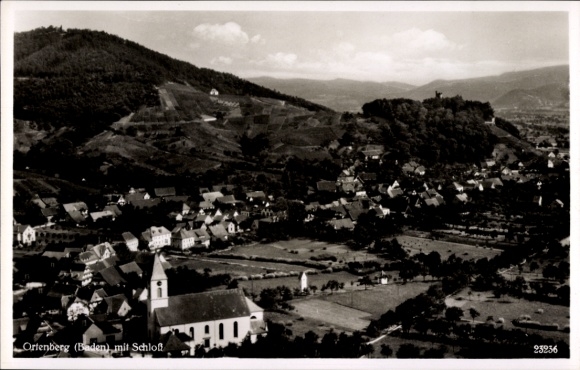 Postcard Ortenberg in Baden, aerial photograph, castle