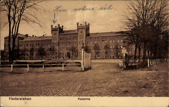 Postcard Haderslev Hadersleben Denmark, barracks