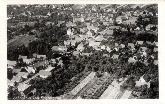 Postcard Appenweier in Baden Schwarzwald, aerial photograph