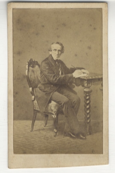 CdV Portrait Giacomo (Jakob Liebmann) Meyerbeer, 1791-1864, dt. Komponist, Pianist u. Dirigent
