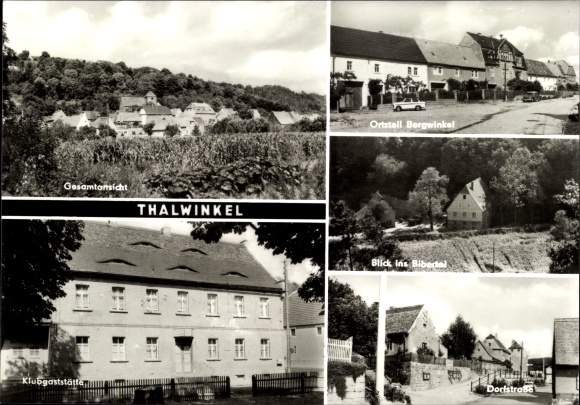 Postcard Thalwinkel Bad Bibra in the Burgenland district, Bergwinkel, club restaurant, Dorfstrasse, Bibertal