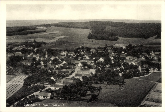 Postcard Lutzingen near Höchstadt on the Danube, aerial photograph