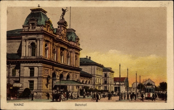 Ak Mainz am Rhein, Bahnhof