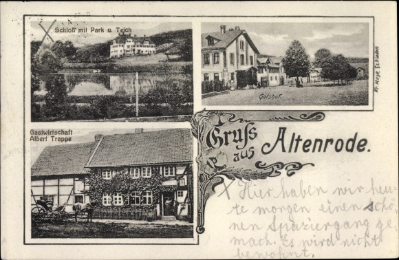 Postcard Altenrode Schladen Werla in Lower Saxony, inn, castle, inn