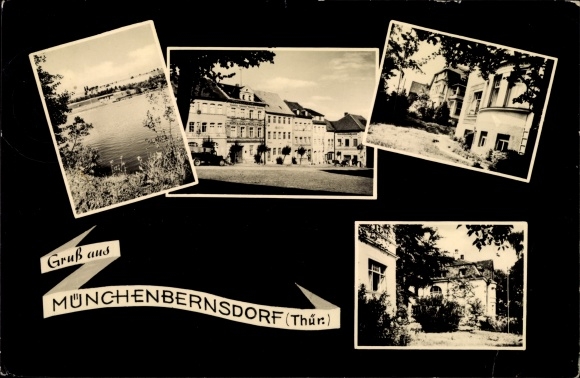 Passepartout PC Münchenbernsdorf Thuringia, Hotel Bayrischer Hof, facades, waters