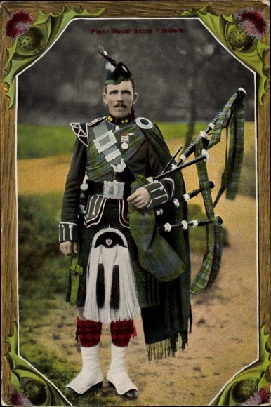 Passepartout Postcard Piper Royal Scots Fusiliers