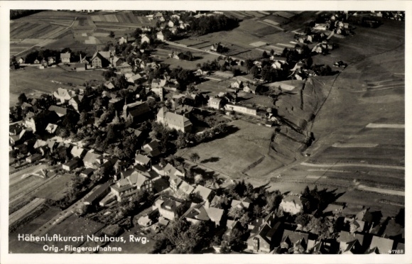 Postcard Neuhaus am Rennweg Thuringia, aerial photograph