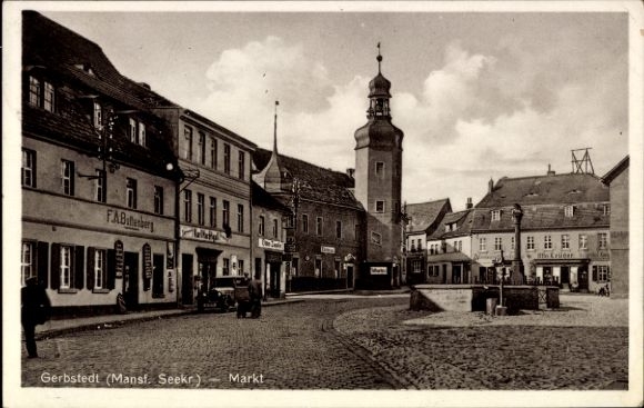 Ak Gerbstedt im Harzvorland, Marktplatz,   Gebäude, alte Architektur, FAB