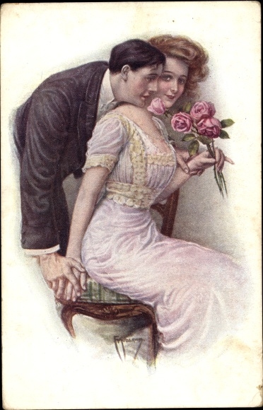 Artist PC Kuderna, F., Glückssessel, Lovers, Roses