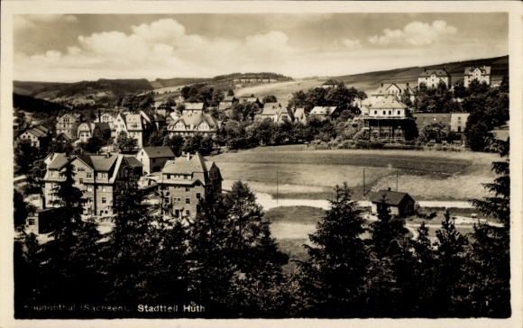 Ak Klingenthal in Vogtland Saksen, gedeeltelijk uitzicht op het district Huth
