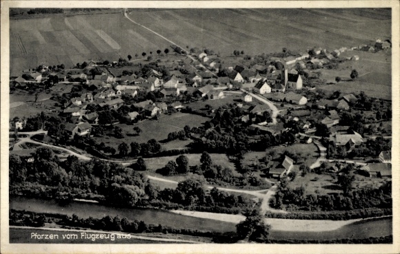 Postcard Pforzen im Allgäu, aerial photograph
