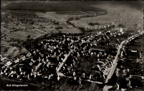 Postcard Bad Mingolsheim Bad Schönborn in Baden, aerial photograph