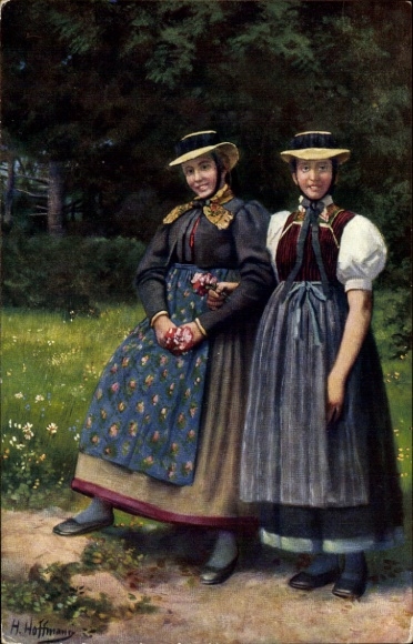 Künstler Ak Hoffmann H., Mädchen aus dem Prechttal, Trachten Schwarzwald