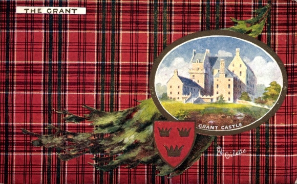 Coat of arms passepartout PC Scotland, Grant Castle, The Grant