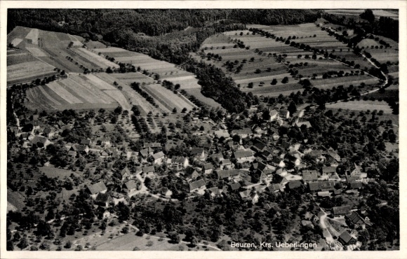 Postcard Beuren Salem in the Bodenseekreis Baden Württemberg, aerial photograph