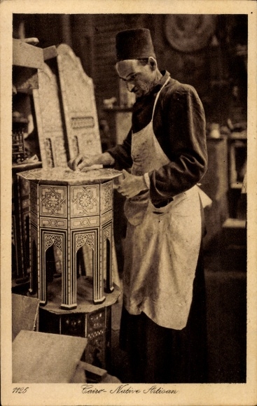 Postcard Cairo Cairo Egypt, Native Artisan, Furniture Maker