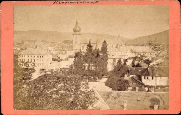CdV Remiremont Lorraine Vosges, city view, church