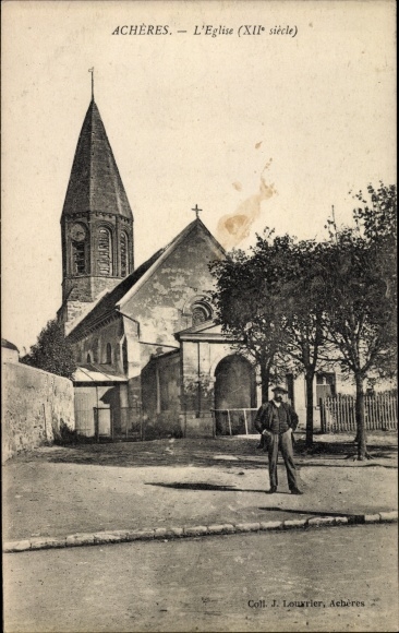 Postcard Acheres Yvelines, The Church