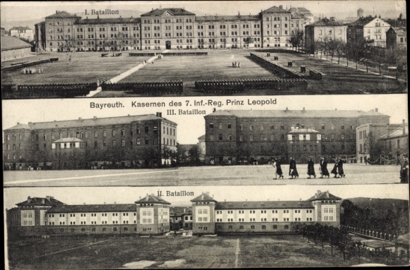 Ak Bayreuth in Oberfranken, Kaserne, 7. Infanterie-Regiment Prinz-Leopold