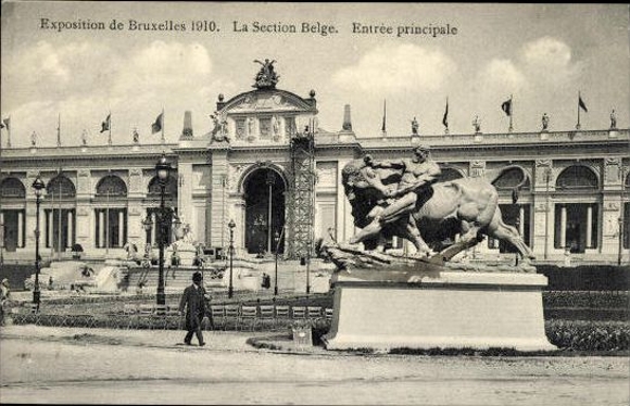 Set von 83 Ansichtskarten, Brüssel Weltausstellung 1910