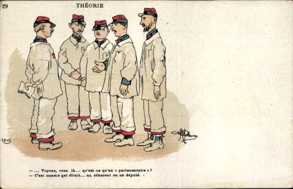 Artist Postcard Guillaume, Albert, advertising, Produits Gloria, Lyon, French soldiers, theory
