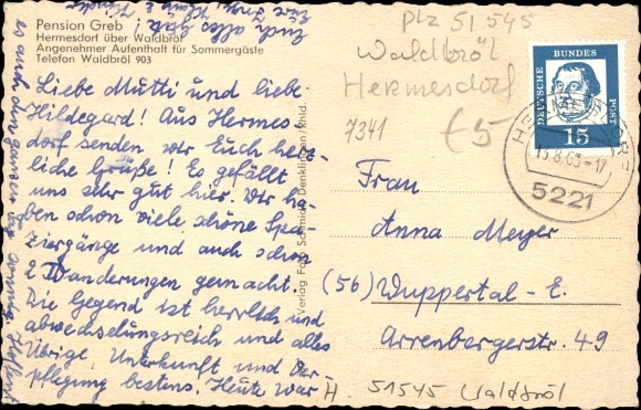 PC Hermesdorf Waldbröl in the Oberberg district, Pension Greb, partial view