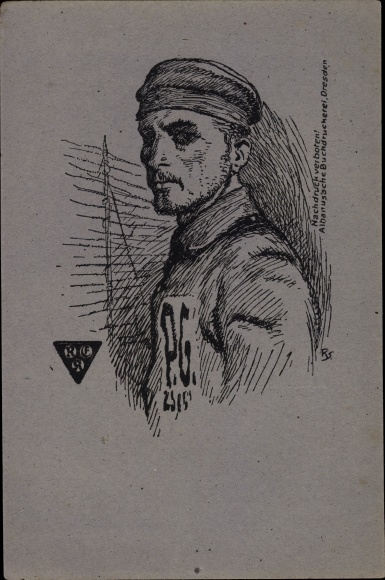 Künstler Ak Prisonniers de Guerre, Kriegsgefangene I. WK, Portrait