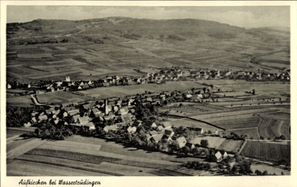 Postcard Aufkirchen near Wassertrüdingen Gerolfingen in Middle Franconia Bavaria, aerial photograph