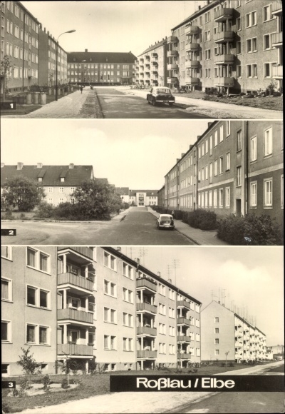 Ak Roßlau in Sachsen Anhalt, Mitschurinstraße, Puschkinallee, Betriebsberufsschule Josef Ressel