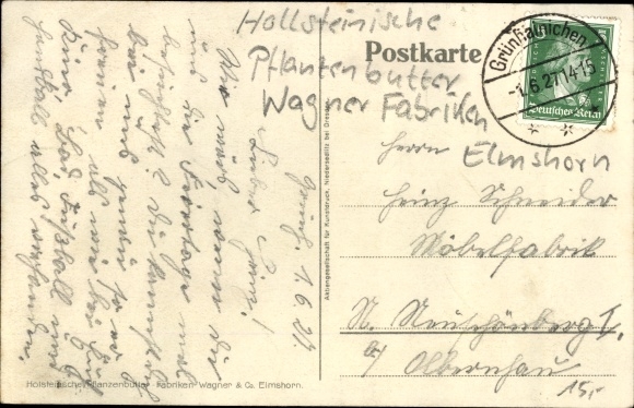 Artist PC Geilfus, H., genuine Wagner butter, advertisement