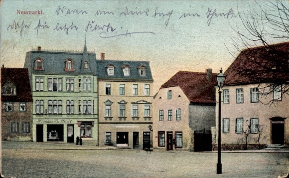 Ak Hohenmölsen im Burgenlandkreis, Partie am Neumarkt, Handlung von Hermann Burkhardt