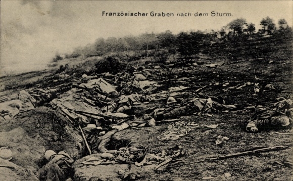 Picture French trench after the storm, WWI