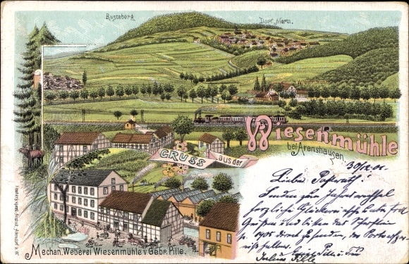 lito Arenshausen Eichsfeld Turyngia, tkalnia Wiesenmühle, Rustaberg