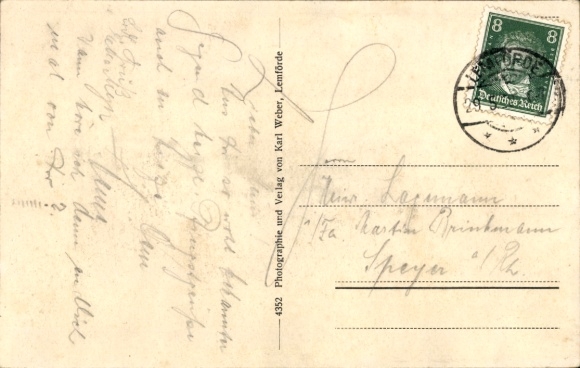 Postcard Lemförde in Lower Saxony, Hanover Mountain House, building, landscape, flag
