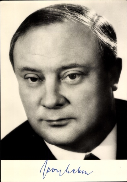 Postcard Georg Leber, Federal Minister of Transport