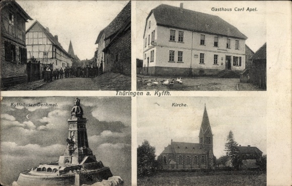 Ak Steinthaleben Kyffhäuserland Thüringen, Kyffhäuser, Reichsburg Kyffhausen, Gasthaus Carl Apel,
