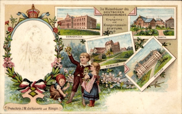 Tłoczone domy dziecka lito Niemieckiego Stowarzyszenia Weteranów Wojennych, Osnabrück, Canth, Wittlich, Römhild, Kaiserin