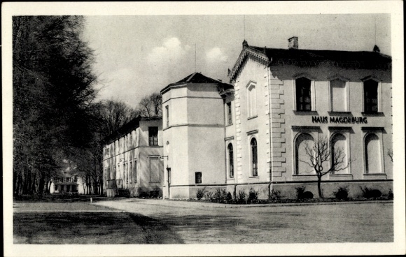 Postcard Heiligendamm Bad Doberan in the Rostock district, street section at Haus Magdeburg