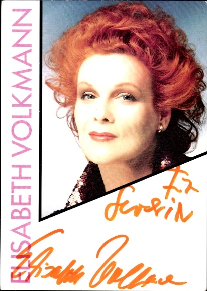 Postcard actress Elisabeth Volkmann, portrait, autograph