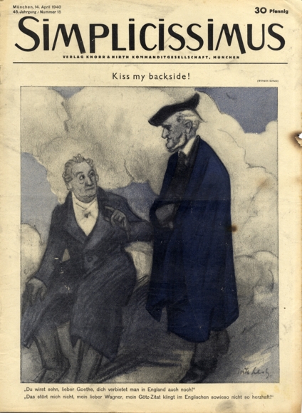 Simplicissimus Issue 15 April 1940 Caricature Kiss my backside W. Schulz Verlag Hirth