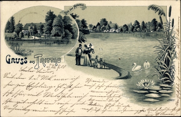 Litho Trittau in Schleswig Holstein, Mühlenteich
