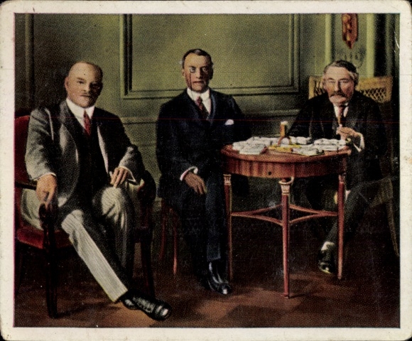 Collector's picture The post-war period No. 94, October 1925, Locarno conference, Briand, Chamberlain, Stresemann