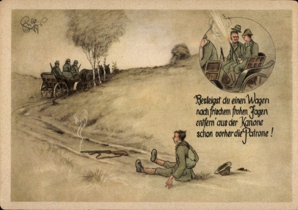 Artist Postcard Geilfus, If you board a carriage after a fresh and happy hunt, hunting accident