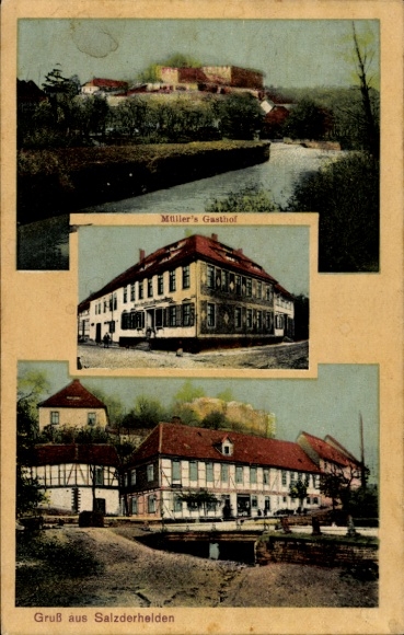 Ak Salzderhelden Einbeck in Nedersaksen, stadszicht, herberg