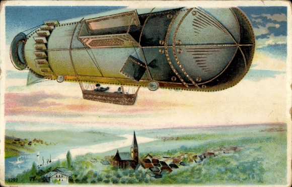 KP Zeppelin nad wioską, kościół