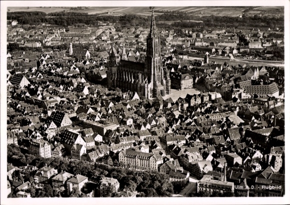 Ak Ulm an der Donau, Panorama, Luftaufnahme