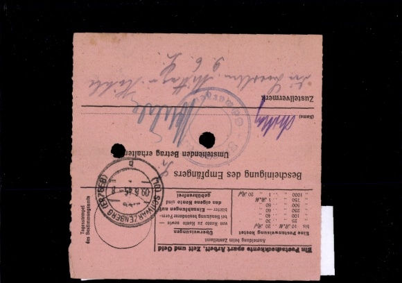 SBZ BL Saxony, RPD Chemnitz, AP 791 I, przekaz pocztowy